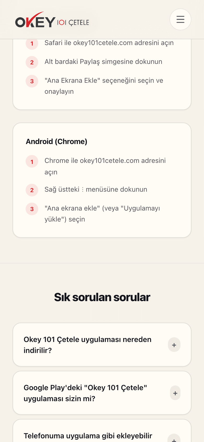 Android Chrome adımları