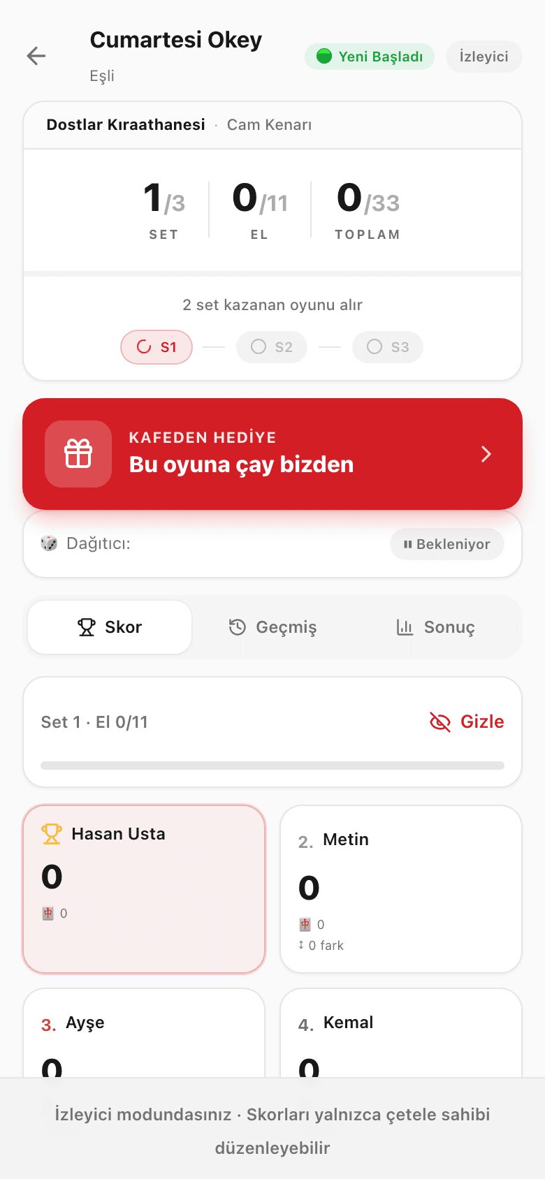 Oyun ekranında kampanya şeridi