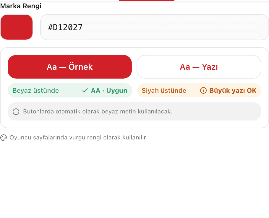 Marka rengi seçici ve kontrast ölçümü