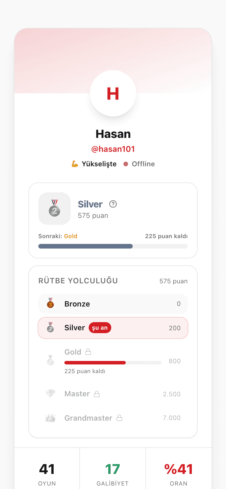 Herkese açık oyuncu profili