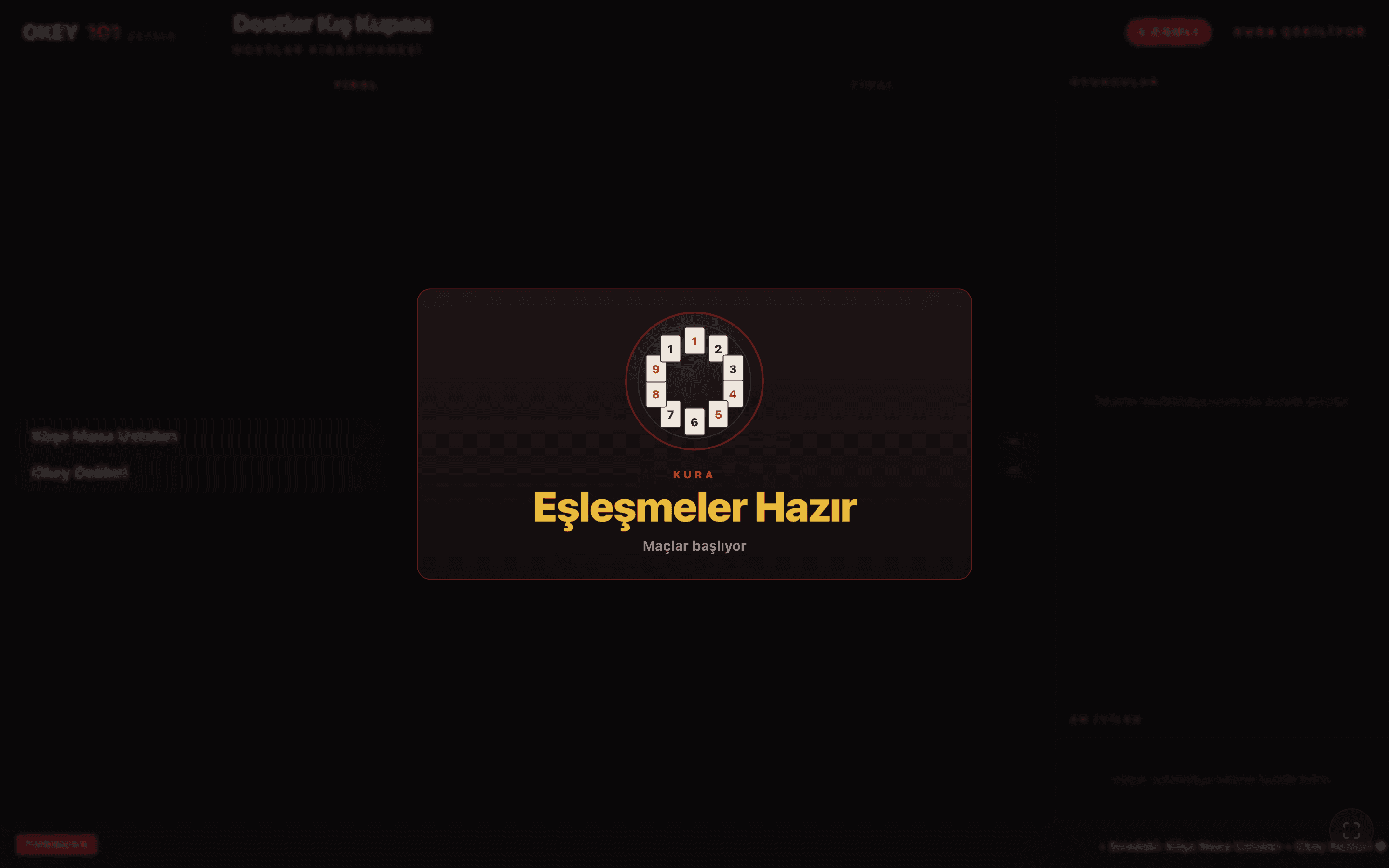 TV ekranında kura töreni