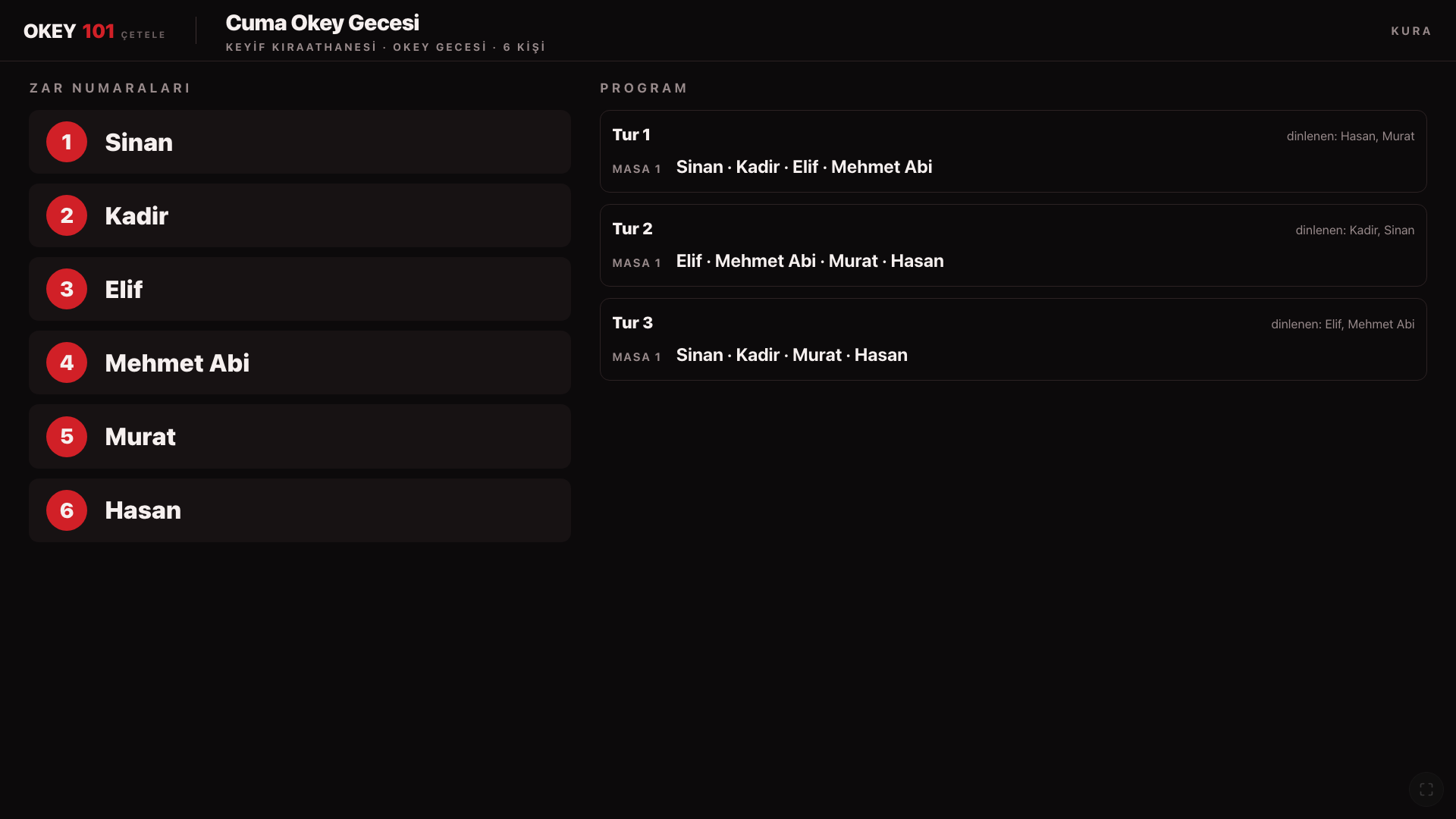 Program — Okey Gecesi